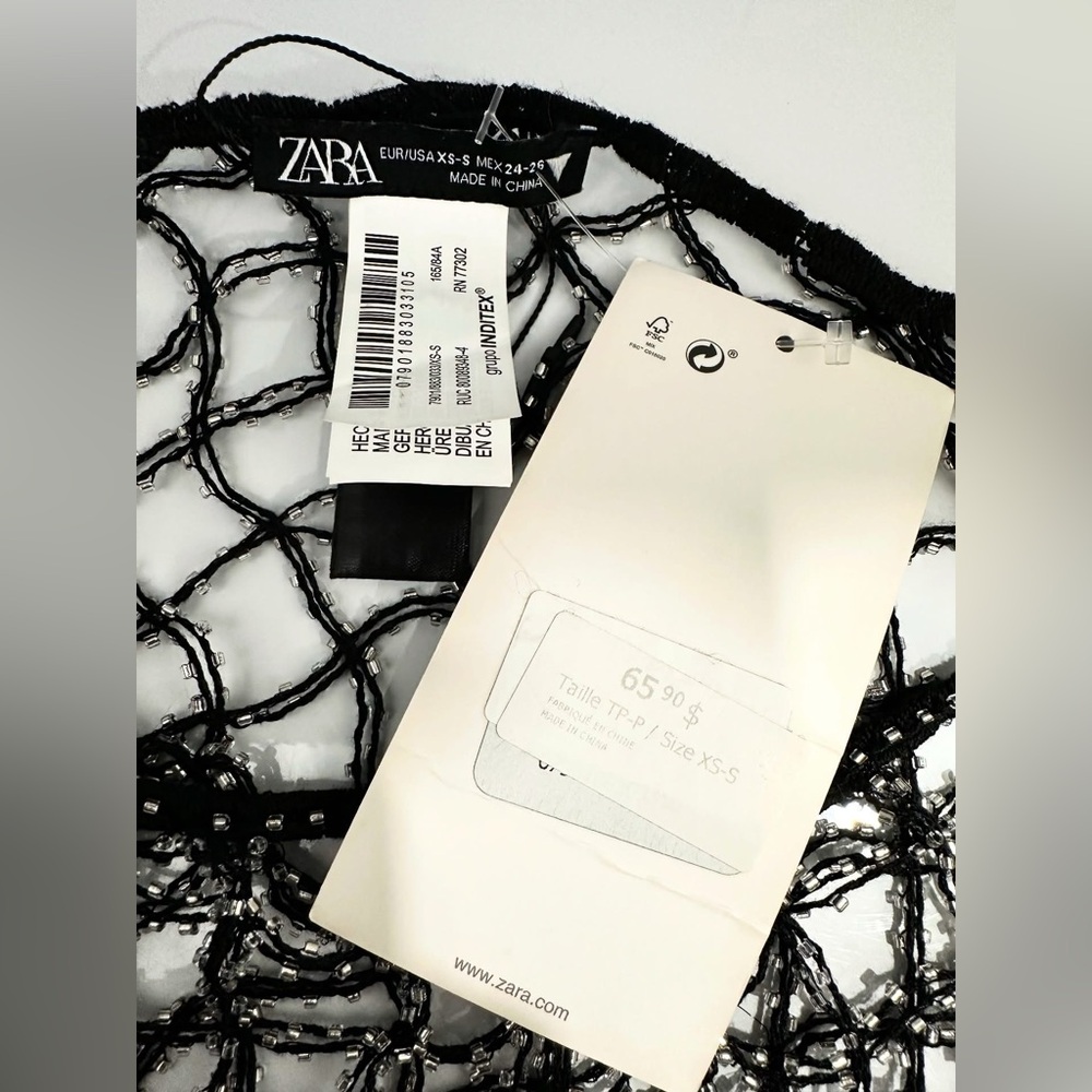 ❌SOLD Zara Mesh Beaded Top NWT - Picture 14 of 16